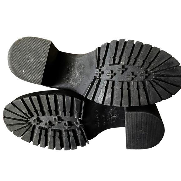 Free People Dylan Black Suede Lace Up Platform Boots Size 9 Chunky Heel NEW - Picture 5 of 7